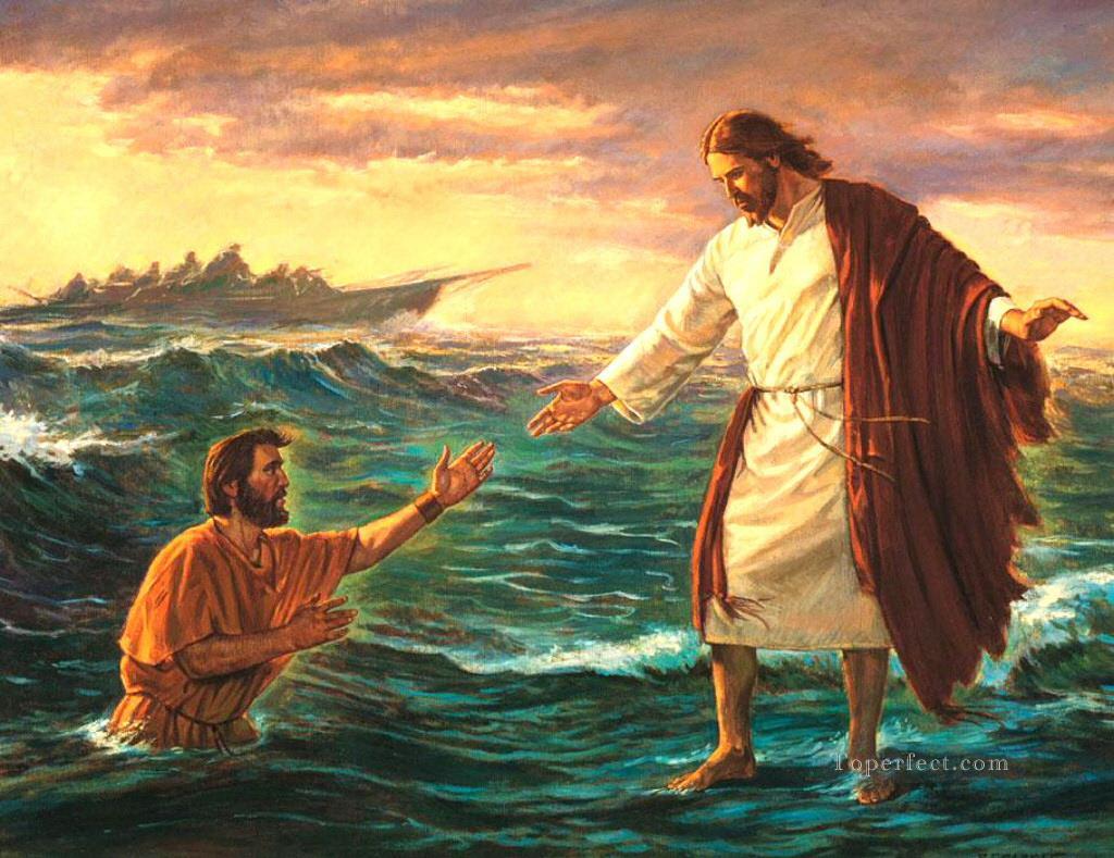 Jésus sur mer Religieuse Christianisme Peintures à l'huile